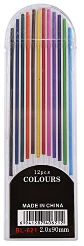 YANGLY 12 Piezas de Portaminas de 2,0 mm Colores 2B Recambios de Plomo Borrador Dibujo Escritura Artesanía