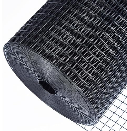 HORCH Black Vinyl Coated Hardware Cloth 1/2 inch 36 x 50 ft 19 Gauge, Wire Mesh Roll, Chicken Wire Mesh, Chicken Wire Fencing, Wire Fencing, Garden Fence, Tree Guard, Mesh & Wire Cloth, Rodent Wire