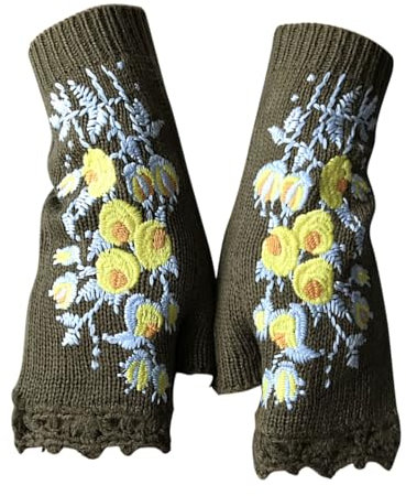 HANXIULIN Armwärmer Sleeves Halb Fingerhandschuhe Armwärmer Handschuhe Langarm Fäustlinge Handschuhe Stricken Armwärmer Warm Winter Büro Handschuhe