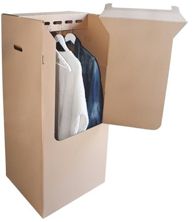 Pack and Move – Kleiderschrank-Umzugskarton – 50 x 50 x 120 cm – verstärkter Karton – 1 Marker gratis