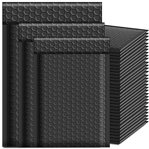 50 x Luftpolstertaschen, schwarze gepolsterte Umschläge, wasserdichte Versandtaschen, selbstklebende Versandtaschen, Luftpolsterumschläge