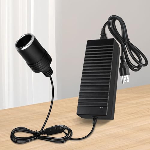 inShareplus Convertidor de CA a CC de 12 V, 120 W, 10 A (3 pines), adaptador de encendedor de cigarrillos de 110 V a 12 V a enchufe de pared, transformador de fuente de alimentación de 12 voltios para