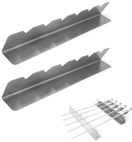 Paquete de 2 Soportes para brochetas de Kebab,Soporte de Acero Inoxidable,Soporte de Metal para Pinchos de Barbacoa,Accesorios de Parrilla,Soporte de Acero Inoxidable