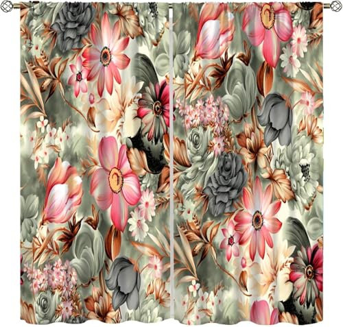 Kinder Verdunkelungsvorhänge Retro-Farbmuster 3D Polyester Ösen Vorhang, Für Wohnzimmer Schlafzimmer Blickdicht Schallschutzvorhänge 2Er Set 300 (B) X 280 (H) cm - Jungen Und Mädchen 3D 9426351807388