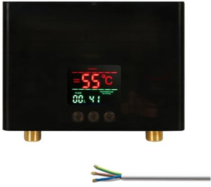 WESLNN 3KW Mini Chauffe-Eau Électrique sans Réservoir Chauffe-Eau Instantané Mural 3 Niveaux De Réglage De La Température avec Télécommande(Light Green)