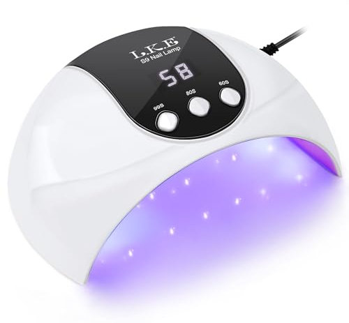 UV Lampe für Gelnägel,54W UV Lampe Nägel mit 3 Timer, LCD Display, Auto Sensor,Premium UV Lampe für Alle UV Gel Nagellack, Ideal für Anfänger und Profis, Perfektes Festivalgeschenk