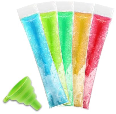 Ice Bags, 150 PCS 5.5X28CM Popsicle Moulds, Lollipop Moulds for Camping, Picnics, Snacks, Kids Parties, Ice Bags for Ice Cubes, Easy to Use, Disposable Ice Pouches