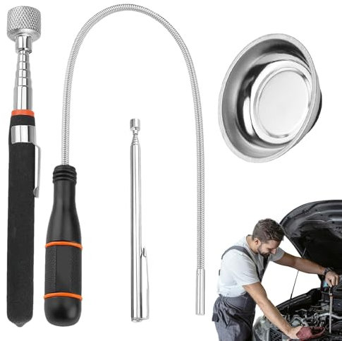Set di attrezzi magnetici di sollevamento – Pinza magnetica per parti metalliche e strumenti – Riparazione del radiatore girevole e regolabile per spazi ristretti