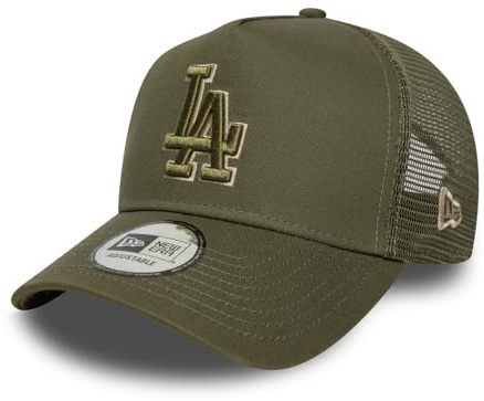 New Era Outline Trucker Adjustable Cap LA Dodgers Khaki, Size:OneSize