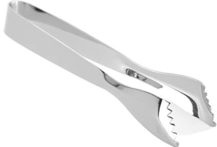 Nikou Pinzas para hielo, acero inoxidable grueso de grado alimenticio, pinzas antideslizantes para el hogar, cocina, bar, 20 cm de largo, acabado espejo, suministros de cocina