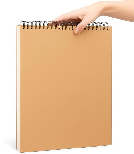 Blocco da disegno per artisti, formato A3, 1 pezzo, carta spessa 120 g/m², 60 pagine (30 fogli), copertina rigida spessa, rilegatura a spirale superiore, ideale per disegnare, schizzi, diario, pittura