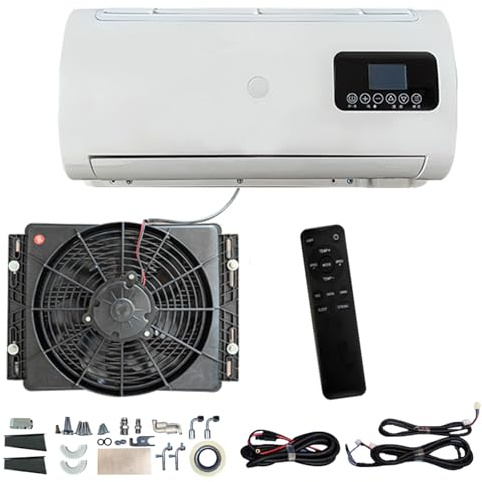 DYUNCZ Aire Acondicionado Caravana de 24 V CC, Unidad de Aire Acondicionado de Techo para Caravana, Aire Acondicionado Oculto con Oscilación Automática, Bajo Nivel de Ruido, Control Remoto