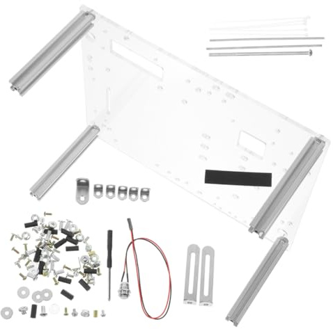 LABRIMP Open Frame Computer Case Gehäuse mit Transparentem Design Stabiler Basis Platzsparend Single Layer PC Gehäuse für Matx Mainboard Luftzirkulation Einfacher Zugriff Komponenten
