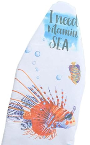 Gdfnmogo Copriasse da stiro, serie imbottito, per uso domestico, in cotone spesso, 140 x 50 cm, antiscottatura, bordo elastico sicuro, colore: blu (SEAFISH)