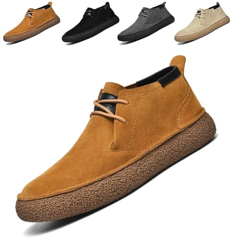 Herr Chukka-stövel, Herr Klassisk Klänning Casual Chukka Stövlar, Mockaskor Med Snörning(Brown Lace Ups,43 EU)