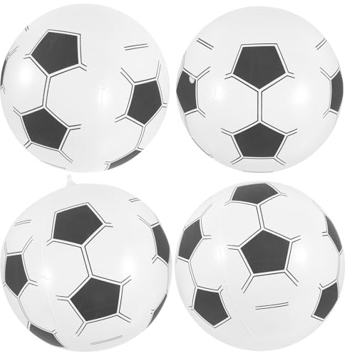 TOYANDONA 4 Balones Inflables de Playa, Pelota de Juguete de Fútbol de 30 Cm de Diámetro, Color Variado, Adecuado para Piscina, Playa y Juegos al Aire Libre