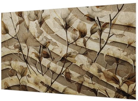 Carta da Parati in Fliselina 416x254cm Stampa di Alta Qualità Facile da Pulire Decorazione da Muro Montaggio Murale Colla Inclusa per Soggiorno e Camera da letto - Flora classica