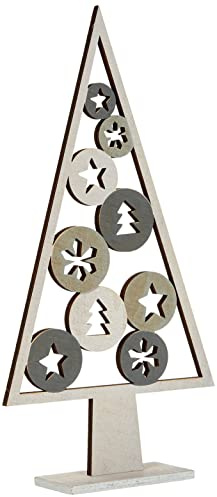 small foot Dekobaum „Weihnachtsmotiv“, 2er Set Weihnachtsdekoration, Holz, grau, 17 x 5 x 33 cm