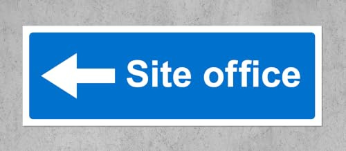 Site office left directional arrow Sign - 1.2mm Rigid plastic 600mm x 200mm