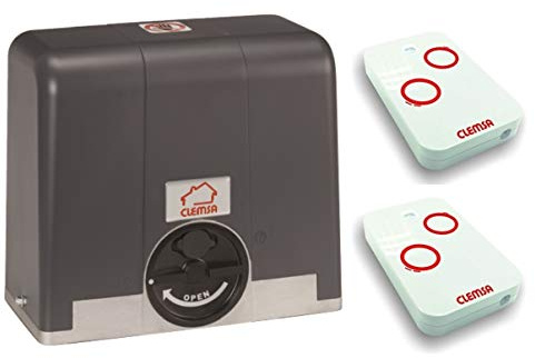 Mini-kit motor puerta cancela corredera CLEMSA AC562N 600KG, para automatizar puertas y cancelas correderas de uso residencial, parking, garaje, cochera, alta calidad con 2 mandos MUTANCODE NT2