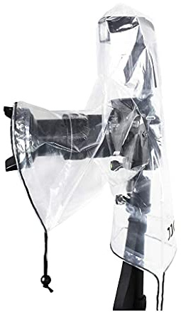 Lot de 4 Housses de Pluie Transparentes pour Appareil Photo Reflex numérique Canon Nikon Fujifilm Sony Olympus Panasonic et Autres avec Objectif et Flash montés sur Chaussure – 2 Types