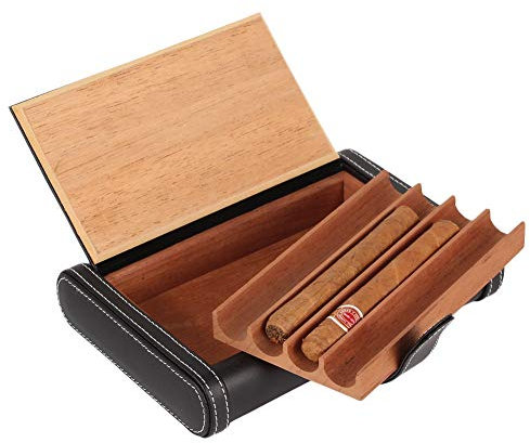 NSGJUYT Zigarre Ledertasche Reisen Humidor Box 4 Rohrhalter Zigarre Humidor für Cohiba-Zigarren