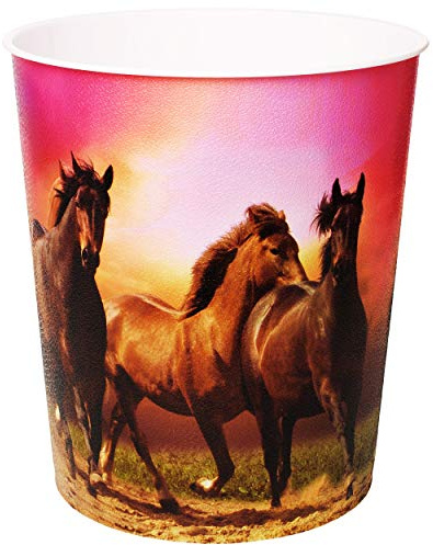 alles-meine.de GmbH Papierkorb/Behälter - Pferde - Wildpferde/Pferd - 10 Liter - aus Kunststoff - Mülleimer/Eimer - Aufbewahrungsbox für Kinder/Büro - Mädchen - Abfal..