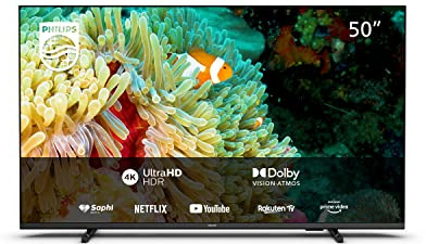 Philips 50PUS7607/12 50-Inch 4K LED TV | UHD & HDR10+ | Dolby Vision & Dolby Atmos | Google Assistant & Alexa Compatible