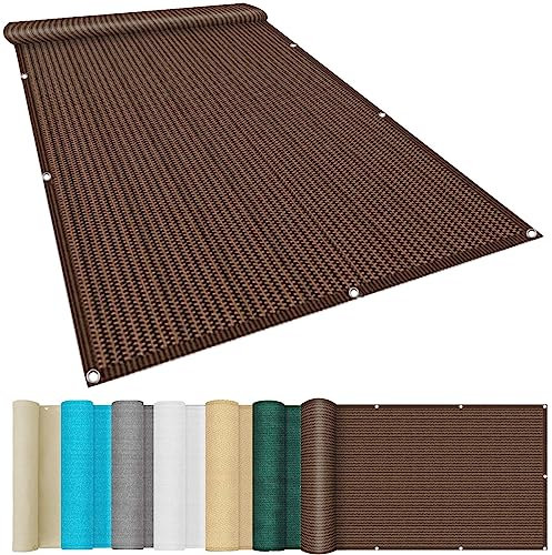 Sun Segel Sonnensegel 4.5 x 10 m Segel Baldachin, Schattiernetz, Sonnenschutz Segel HDPE 220g/m², Leicht Transparent für Patio Balkon Terrasse Camping, Braun