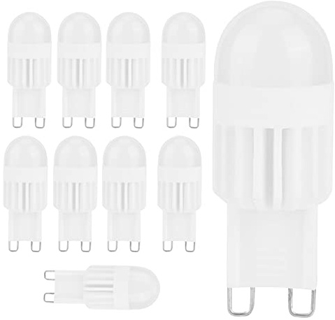 Xcello 10Pcs G9 Bulbs 3W 5LED Warm White Light Source Ideal for Various Lighting Fixtures, 110V