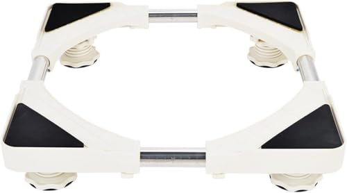 MQZHUK Waschmaschine Sockel, Verstellbare Waschmaschinen Untergestell | Länge/Breite 40cm-66cm Höhe 7cm-9cm Sockel Bärenlast 200kg, Waschmaschine Sockel 4 Fuß für Trockner Kühlschrank WeiB