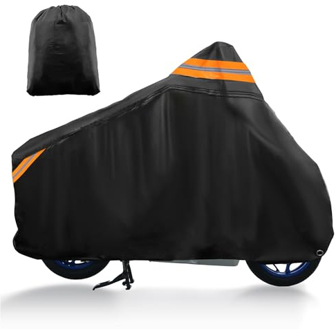 uxcell Motorcycle Cover Motorbike Full Cover Outdoor Waterproof Scooter Cover Protector for Honda PCX 125 150 160 Hybrid Fits 76 Black 300D