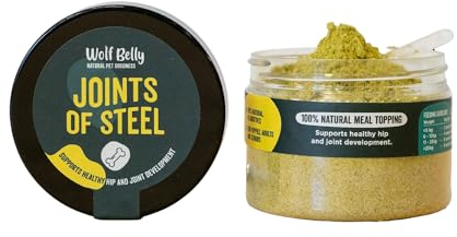 Wolf Belly - Grünlippmuschel für Hunde und Katzen 100% Natürlich (60 g) mit MSM Pulver gegen Arthrose | Starke Gelenke | Entzündungshemmend mit Kollagen | Veterinärformel - Made in Europe