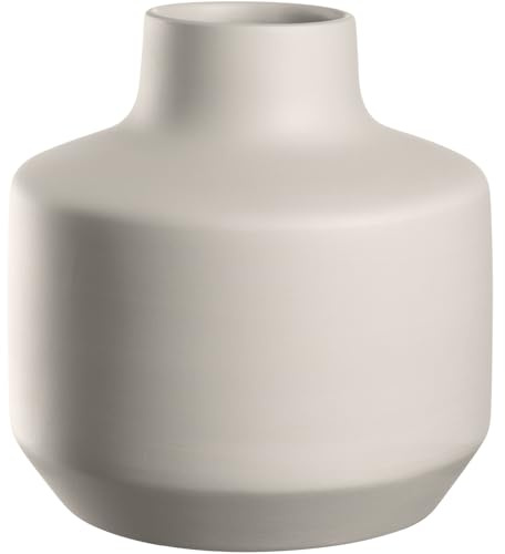 Leonardo Home Milano Keramikvase, 1 Stück, Moderne Vase aus Keramik, Dekovase für kunstvolle Blumen-Bouquets, Elegante Blumenvase, Hingucker als Dekoration, Höhe 21,5 cm, Creme, 026820