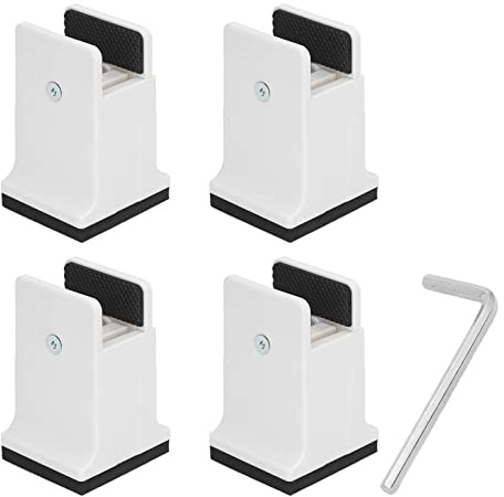 Ejoyous Bed Risers, Heavy Duty Desk Riser Blocks with Screw Clamp Adjustable Chair Leg Extenders Furniture Risers Chair Raisers desk riser clamp, for Tables Sofas Cabinets (White)
