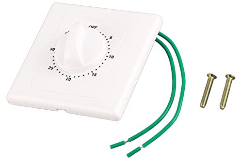 Wall Mounted Countdown Timer Switch, Stop Automatically Bathroom Fan Outlet Timers Switch, Timed Light Switches for Water Heater Pump Fish Tank Lamps Lights Electrical Outlets Outdoor Indoor (30 Min)