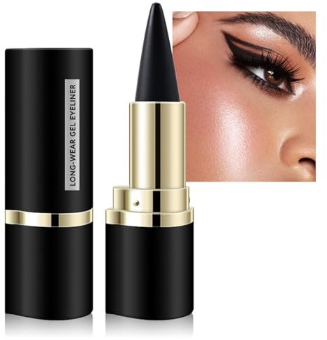 EONFAVE Schwarz Creme Eyeliner Stift, Hochpigmentiert Gel Eyeliner Wasserfest, Langanhaltendes Augen Make Up, Schnell Trocknend, Glatt Wischfest