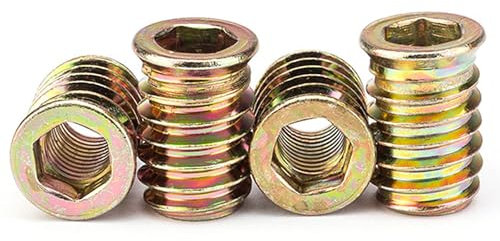 Wood Furniture M10x30mm Threaded Insert Nuts Interface Hex Socket Drive 5pcs