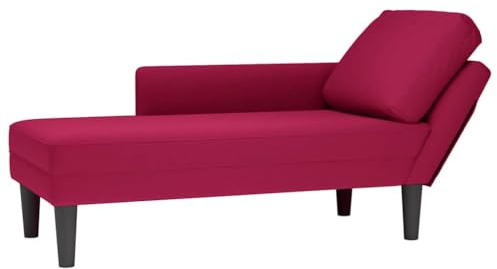 vidaXL Chaiselongue mit Kissen und Rechter Armlehne Weinrot Samt