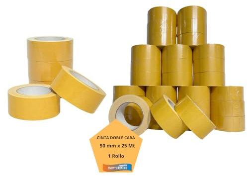 SERDECO DECORACION | Cinta Doble Cara Extrafuerte 50 mm x 25 Mt. (1 Rollo)
