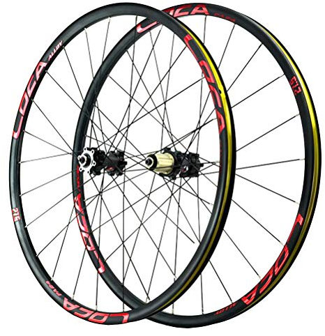 Mountainbike Laufradsatz 26 27.5 29inch Leichtmetall-Doppelwandfelge Scheibenbremse Schnelle Veröffentlichung Abgedichtete Lager Kompatibel 8-12 Geschwindigkeit 24H(B_26in)
