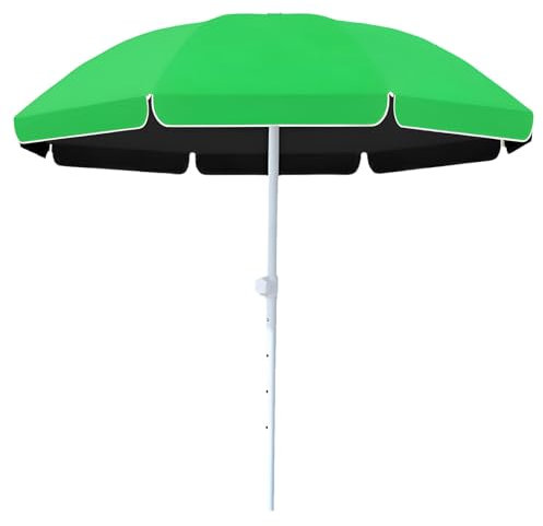 Ombrellone da spiaggia regolabile da 240 cm, altezza regolabile, impermeabile e protezione UV UPF50+, baldacchino per mercato esterno, parasole portatile per spiaggia e giardino