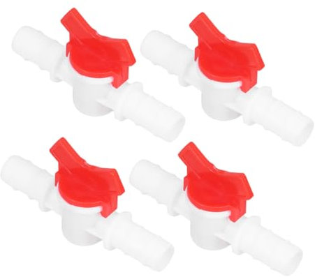 HEMOTON 4pcs Plastic Garden Hose Shut off Valve Quick Connect Fittings for Drip Irrigation Watering Systems