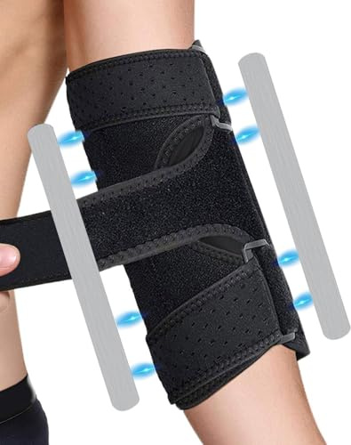 XFSRG Gomitiera Palestra Con Strisce Di Supporto Manicotti Braccia Fascia Epicondilite Design Ergonomico Per Tutore Braccio (Nero)