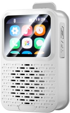 2025 New Wearable Waterproof Bluetooth Speaker with Touch Screen, Powerful Bass Subwoofer Portable Speaker Multifunctional Magnetic Clip for Work, Riding, Golf, Outdoor, Hiking, Travel