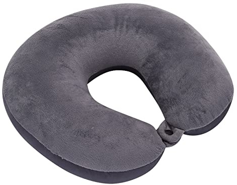 Générique Oreiller de Voyage en Mousse à mémoire de Forme 100% Pure en Forme de U, Coussin de Voyage Enfant Adulte Portable, Tour de Cou Avion Neck Pillow pour Chaise d'avion, Voiture, Bureau (Gris)