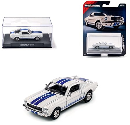 Majorette, Collection 1965 Shelby GT350, métal, échelle 1:64, Jantes Originales, rétroviseurs Peints, Roues en Caoutchouc, phares réalistes, spécial collecteur, 14 Ans (8505001002)