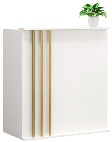 Moderno banco per ricevimenti con bancone delle casse, tavolo frontale rettangolare per casa, ufficio, salone, salone di bellezza, design elegante A-2 (80 x 45 cm), postazione di lavoro salvaspazio