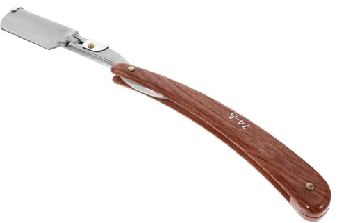 ELAYARD Rasoir Manuel Ergonomique à Poignée Bois pour Rasage de Près Lame Non Incluse Style Aléatoire pour Hommes et Barbiers Professionnels