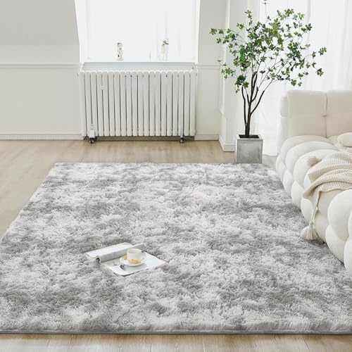 ANJIAJIE Alfombra de Salón de Pelo Largo 125 x 300 cm Suave y Mullida, Fácil de Limpiar, Parte Inferior Antideslizante Alfombra Salon Modernas para Pasillo y Habitación Juvenil, Gris Claro